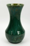 JOHN CAMPBELL green glazed pottery vase, incised "John Campbell, 1934", 34cm high  - 2