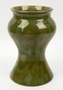 JOHN CAMPBELL green glazed pottery vase, incised "John Campbell, Launceston", 25.5cm high 