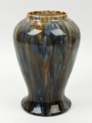 Workman's Piece, pottery vase with mottled glaze and beaded banding, incised "Huby, 1932", 25cm high  - 2