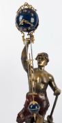 MYSTERY antique French swinging clock on figural cast spelter base, circa 1910, 106cm high - 2