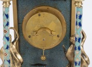 A mantle clock in brass and cloisonne figural case with French movement, 47cm high - 4