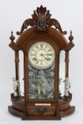 ANSONIA "Triumph" antique American clock, eight day time and strike movement with Roman numerals, 19th century. 62cm high