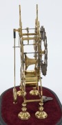 An antique English skeleton clock with scroll frame, eight day time only fusee movement with silvered fretted chapter ring, all housed in original glass dome, 19th century, ​​​​​​​38cm high overall - 3