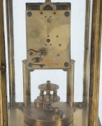 BECKER antique German 400 day library clock with disc rotary pendulum, in glass and brass case, 19th century, ​​​​​​​27cm high - 2