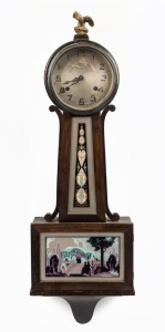 NEW HAVEN antique American "Banjo" clock, 19th century, 80cm high