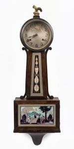 NEW HAVEN antique American "Banjo" clock, 19th century, ​​​​​​​80cm high