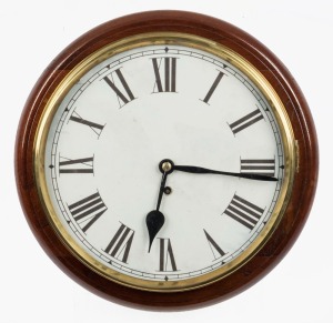An English dial clock with antique chain fusee movement in later case, ​​​​​​​38cm diameter overall