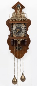 ZAANDAM vintage Dutch wall clock with twin weight movement and Roman numerals, 20th century, 165cm high