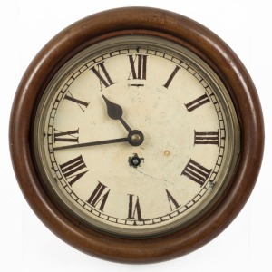 An antique English 8 inch dial circular wall clock manufactured by ELLIOTT Ltd. of England with Swiss platform escapement, 19th century, 27cm diameter overall