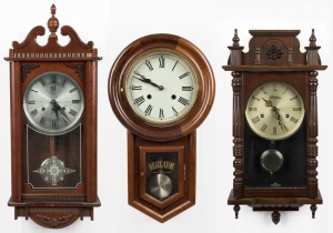 Three assorted wall, including a Linden Japanese month going example, mixed vintages, the largest 62cm high