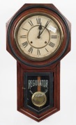 Three antique drop-dial wall clocks, American and German, 19th/20th century, ​​​​​​​the largest 68cm high - 4