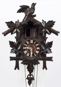 An antique Black Forest Cuckoo wall clock with three weight movement, 19th/20th century, 58cm high