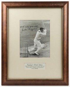 JACKIE McGLEW (South Africa, Captain & Opening Batsman) strong ink signature on original photograph, attractively framed & glazed. Overall 51 x 41cm.