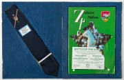 TESTIMONIAL YEAR DISPLAYS: 1978/79/80 Glenn Turner with the Benefit Tie and souvenir book; Zaheer Abbas with Benefit Tie and 1983 Benefit Year booklet; and Richard Hadlee Testimonial Year 1994 tie and book signed by Hadlee. (6 items). - 3