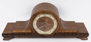 Three Napoleon hat timber cased mantle clocks, including two with three train movements, 20th century, the largest 60cm wide - 2