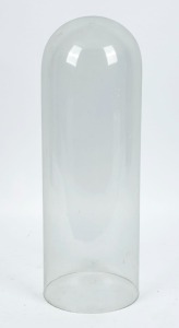 An antique glass dome, (no base), 54cm high, 19.5cm diameter