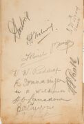 A 1929-31 AUTOGRAPH ALBUM with pages featuring the "Australian Fifth Test 1929" team, the English team of 1929, South Australia XI 1929, various State teams; the Australian Rugby League Touring Team, etc. Many good signatures; condition variable.  - 5