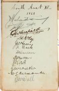 A 1929-31 AUTOGRAPH ALBUM with pages featuring the "Australian Fifth Test 1929" team, the English team of 1929, South Australia XI 1929, various State teams; the Australian Rugby League Touring Team, etc. Many good signatures; condition variable.  - 6