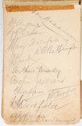 A 1929-31 AUTOGRAPH ALBUM with pages featuring the "Australian Fifth Test 1929" team, the English team of 1929, South Australia XI 1929, various State teams; the Australian Rugby League Touring Team, etc. Many good signatures; condition variable.  - 7