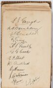 A 1929-31 AUTOGRAPH ALBUM with pages featuring the "Australian Fifth Test 1929" team, the English team of 1929, South Australia XI 1929, various State teams; the Australian Rugby League Touring Team, etc. Many good signatures; condition variable.  - 11