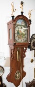 ZAANDAM&nbsp;antique Dutch wall clock with hand-painted dial and figural canopy, 19th century, 150cm high - 2