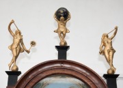 ZAANDAM&nbsp;antique Dutch wall clock with hand-painted dial and figural canopy, 19th century, 150cm high - 4