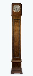 A vintage grandmother clock in oak case with three train spring driven movement, mid 20th century, 172cm high