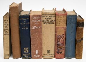 Books from the library of WILLIAM MALDON WOODFULL (1897 - 1965): "The Enchanted Hill" by Peter Kyne, signed to the blank front page "W.M. Woodfull", plus several other volumes presented to Bill Woodfull or other members of the Woodfull family. Mixed condition. (8).