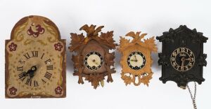 Four vintage German miniature Black Forest Cuckoo clocks, 20th century, ​​​​​​​the largest 18cm high