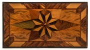 JOHN WILSON CAREY stunning Queensland specimen wood writing box with fitted interior, handsomely inlaid with starburst top in tulip wood, water gum, scrub ebony, breadfruit tree, forest oak, deep yellow wood, pale yellow wood, cypress pine, scented myall, - 2