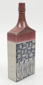 GARRY BISH pottery flask vase,  impressed monogram mark to side, ​​​​​​​29.5cm high 