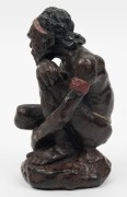 Fired plaster figure of a seated Aboriginal,&nbsp; signed "A. Beres (?) N.S.W. 1951", ​​​​​​​15cm high&nbsp; - 2