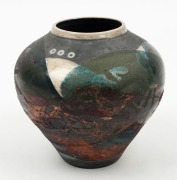 GUS McLAREN&nbsp;"Pilbara Landscape" studio pottery vase, incised signature to base, 15cm high