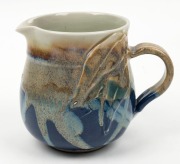 TYSON pottery jug with gum leaf decoration, ​​​​​​​13.5cm high