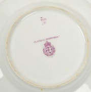 ROYAL WORCESTER Australian flora "Waratah" jug, "Waratah" cup, saucer and plate, "Flannel Flower" cup, saucer and plate, plus two "Boronia" cups together with a single saucer and plate, (11 items), signed "Shuck" or "Austin", puce factory marks to bases, - 2