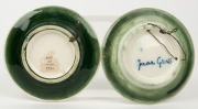 ARTHUR MERRIC BOYD pair of pottery dishes hand-painted and sgraffito decoration, signed "ANGELA VASEY", incised "A.M. BOYD", ​​​​​​​12cm diameter - 2