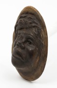 WILLIAM RICKETTS pottery Aboriginal face plaque, incised "Wm. Ricketts", 13cm high&nbsp; - 2