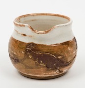 NELL McCREDIE&nbsp;pottery jug with kangaroo decoration, incised "McCredie N.S.W.", 7cm high, 12cm wide - 2