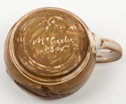 NELL McCREDIE&nbsp;pottery jug with kangaroo decoration, incised "McCredie N.S.W.", 7cm high, 12cm wide - 5