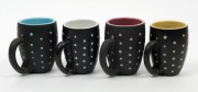GUNDA&nbsp;set of four two tone pottery mugs, ​​​​​​​9cm high&nbsp; - 2