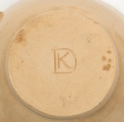 KARL DULDIG&nbsp;set of six pottery ramekins, incised mark to base "K.D.", 4cm high, 14cm wide - 2