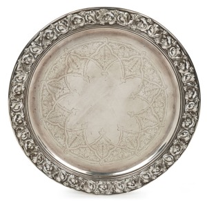 WILLIAM EDWARDS (attributed) Colonial Australian silver salver, circa 1860s, 27cm diameter