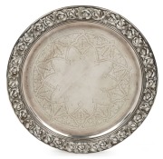 WILLIAM EDWARDS (attributed) Colonial Australian silver salver, circa 1860s, ​​​​​​​27cm diameter
