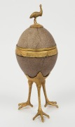 An antique Australian gilded silver emu egg cup and cover, 19th century, ​​​​​​​23cm high - 2
