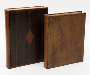 Two Australian book boxes, silky oak and Queensland walnut, early 20th century, 21cm and 23cm high