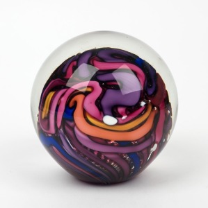 PATRICK WONG art glass paperweight, signed "P.W. 2016", 12cm high