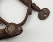 Convict handcuffs with original key, 19th century, ​​​​​​​24cm wide - 3