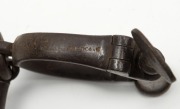 HIATT No.12 convict handcuffs, (with key), 19th century, ​​​​​​​25cm wide - 2