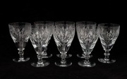 WEBB CORBETT set of eight English crystal glasses, acid etched factory mark to bases, 12cm high