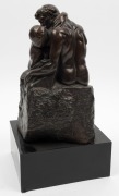 (after) AUGUSTE RODIN, "The Kiss", cast bronze statuette on ebonized plinth, ​​​​​​​32cm high - 2